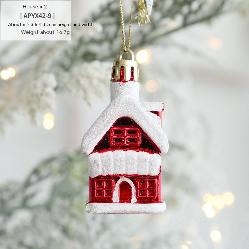 Christmas Decorations Ice Cream Snowman House Five-pointed Star Small Crutch Combination Ornaments