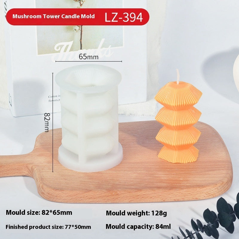 Mushroom Tower Aromatherapy Candle Silicone Mold