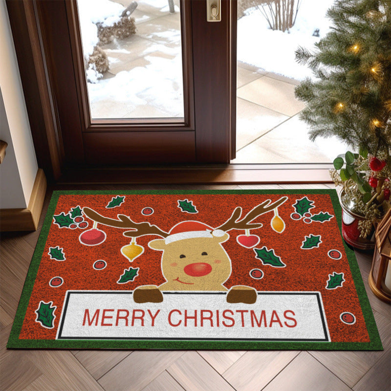 Non-slip Dirt-resistant Cut Christmas Entrance Carpet