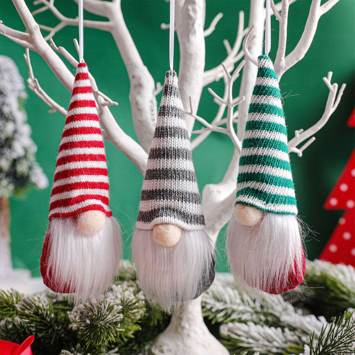 12PCS Christmas Hanging Gnomes Handmade Plush Faceless Doll For Xmas Tree Decor, Christmas Gnomes, Christmas Decoration Gnomes, Xmas Gnomes, Santa Gnomes, DIY gnomes, Gnome Christmas Tree, Nordic gnomes, Tomato Cage Gnomes, Plush Gnomes
