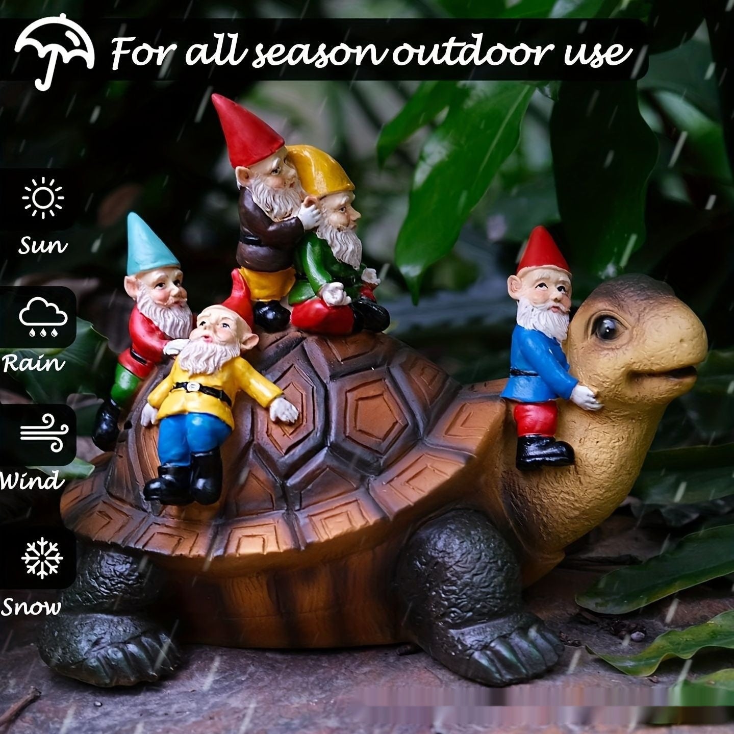 Turtle And Dwarf Garden Courtyard Resin Decorations