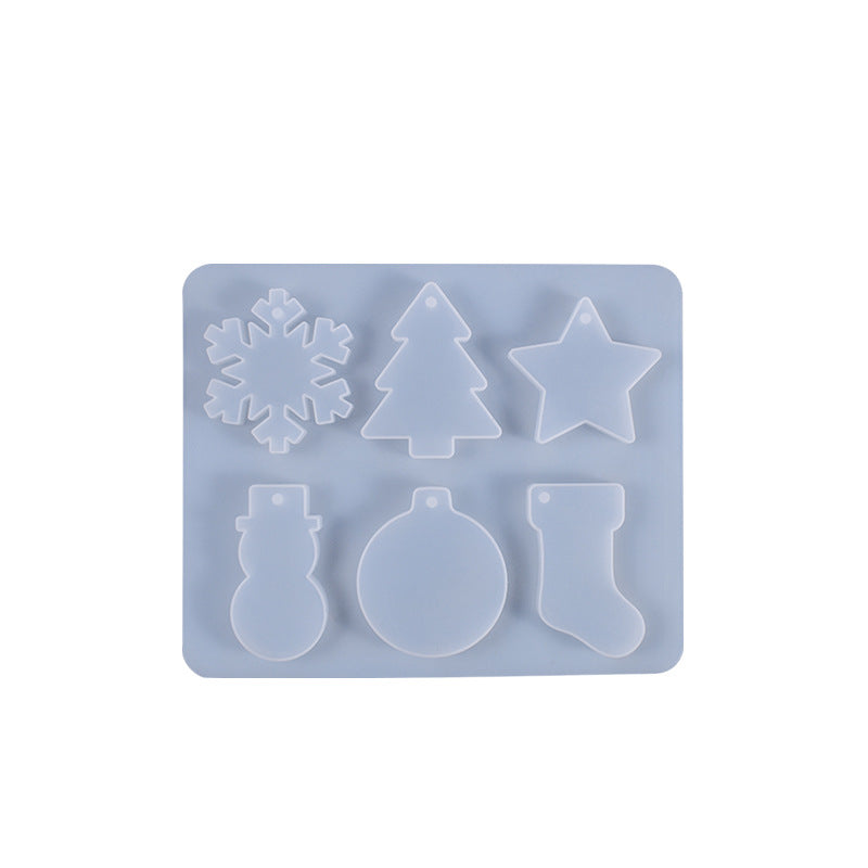 Crystal Glue Christmas Snowflake Snowman Silicone Mold