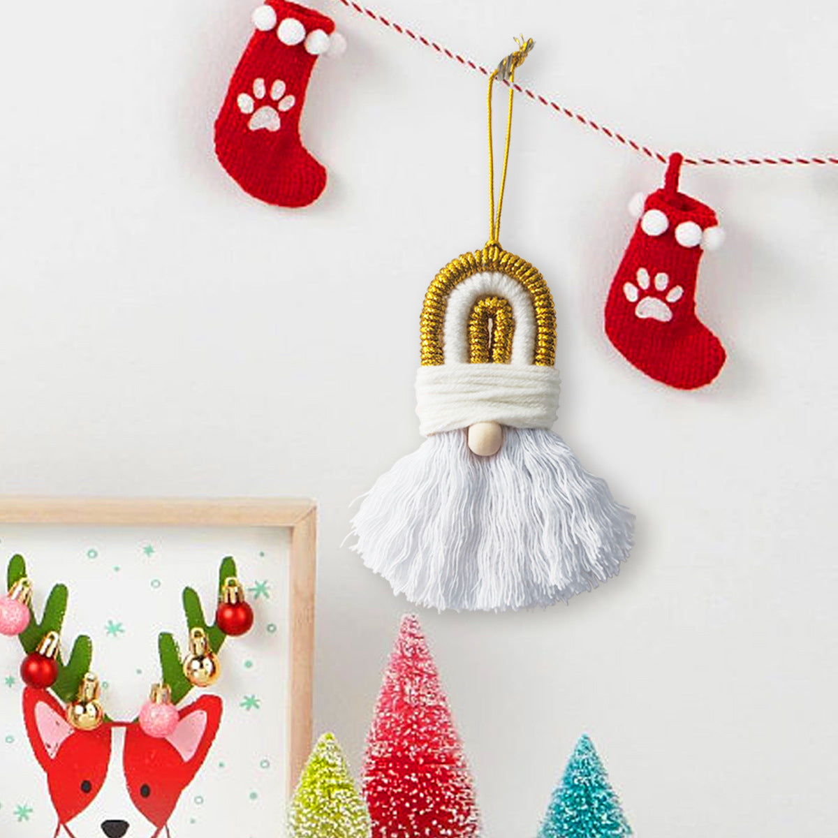 Christmas Decorations Rainbow Santa Claus Tree Ornaments