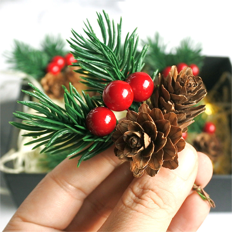 Christmas Decorations Pine Branches Pine Needle Red Pine Cone Pendant