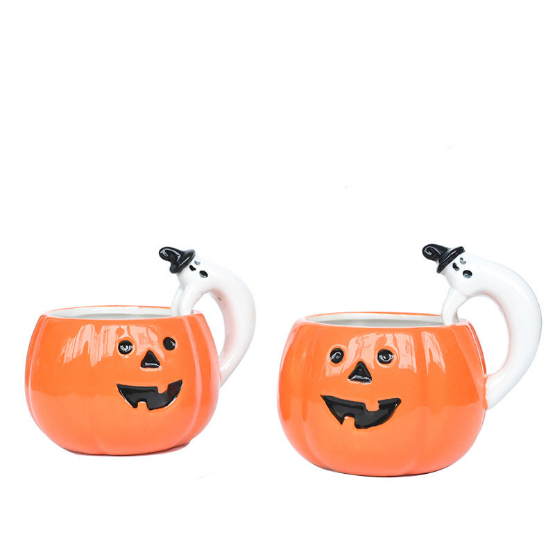 Ceramic Pumpkin Cup Cartoon Ghost Water Cup Mug Halloween Gift