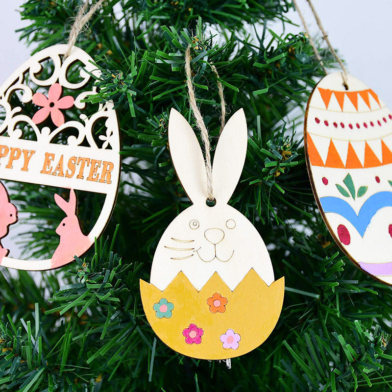 DIY Cute Wooden Easter Decoration Pendant, easter decorations, Easter Decor, easter table decor, outdoor easter decorations, shop easter, Decognomes, Spring Decorations