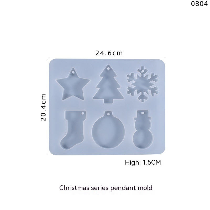 Crystal Glue Christmas Snowflake Snowman Silicone Mold