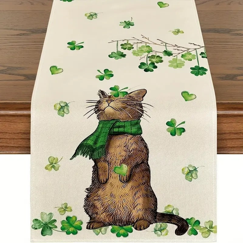 Shengpa Festival Table Runner Linen Printed Tablecloth Home, st patricks day decorations, st patricks day decor, st patrick's day decorations, st patrick day decorations, Irish Décor, irish ornaments, Decognomes, St. Patrick's Day Party Supplies, St. Patrick's Day Decorations: Shamrock, Irish & Leprechaun, St Patrick's Day Decorations table cloth