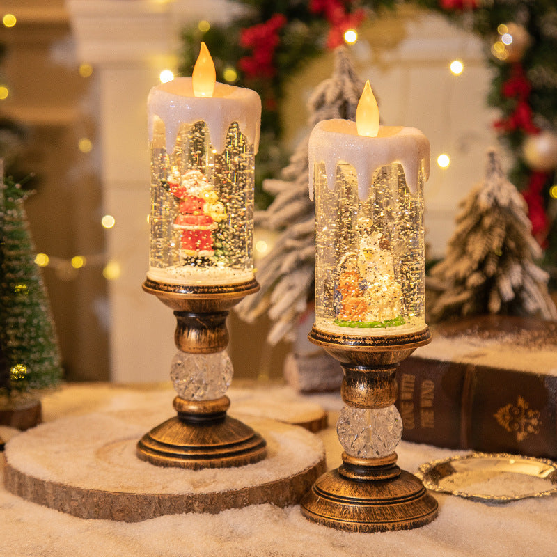 Christmas Decorations Candle Light Scene Layout, Christmas Electric Candle, Christmas Designer Candle