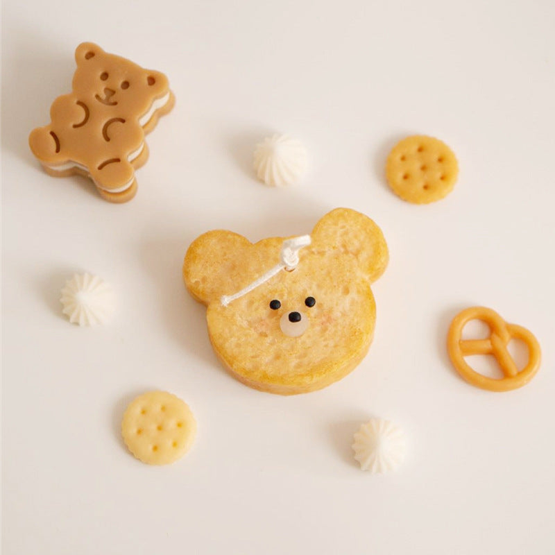 Toast Bread Bear Sandwich Biscuit Aromatherapy Candle Mould