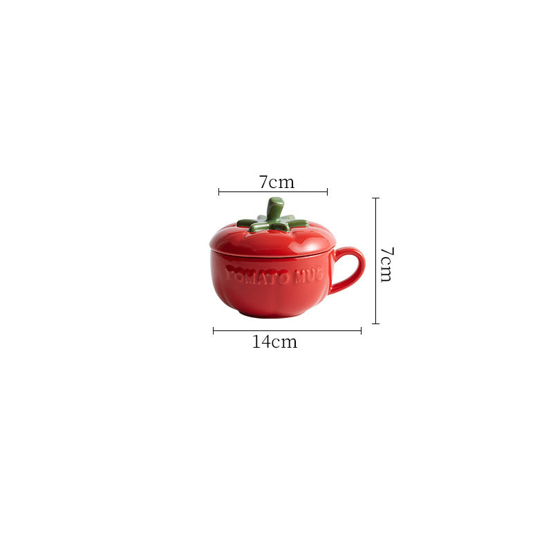 Pumpkin Cup Creative Personality Trend Water  Ceramic Spoon With Lid