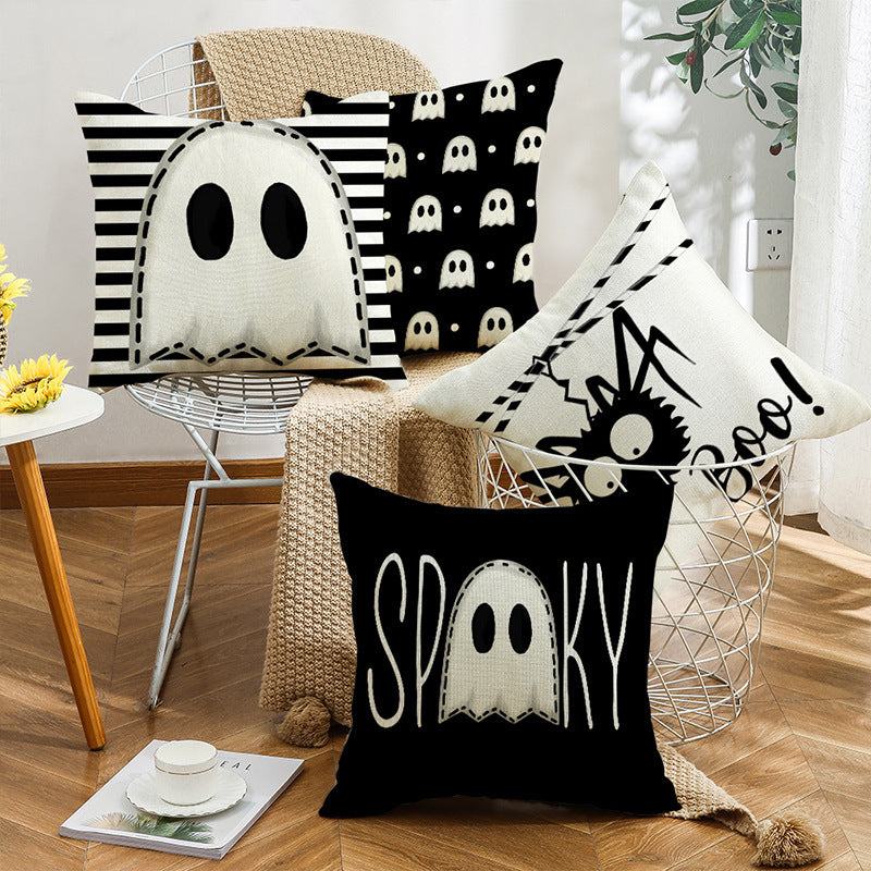 Halloween Pillow Cover Living Room Single-sided Linen