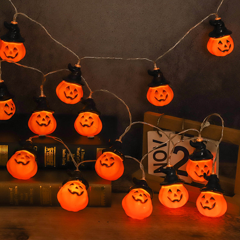 Halloween Ghost Festival Series Led Pumpkin Lamp, Halloween String Lights, Smiley face pumpkin 6.4*5.4cm, hooded pumpkin 5 * 7cm, hooded pumpkin 5*4.6cm, crystal pumpkin 2.5*3.5cm, small pumpkin 4.3 * 3.2cm