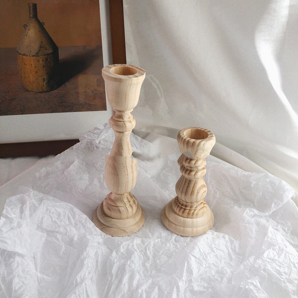 Simple Wooden Candle Holder Home Furnishings