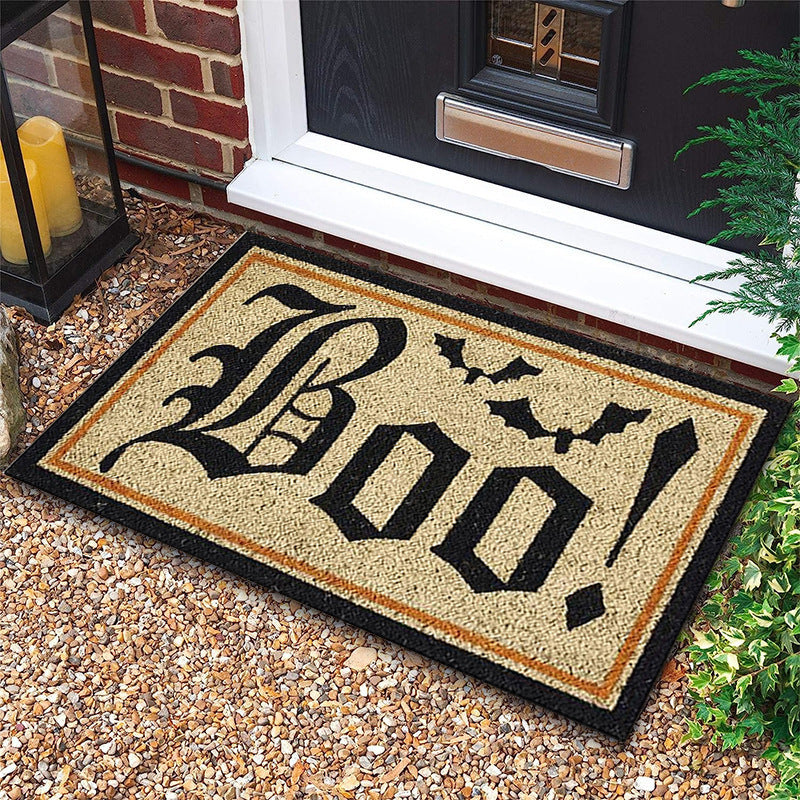 Door Mat Halloween Pumpkin Lamp Bat Funny Grimace Decorative Floor Mat