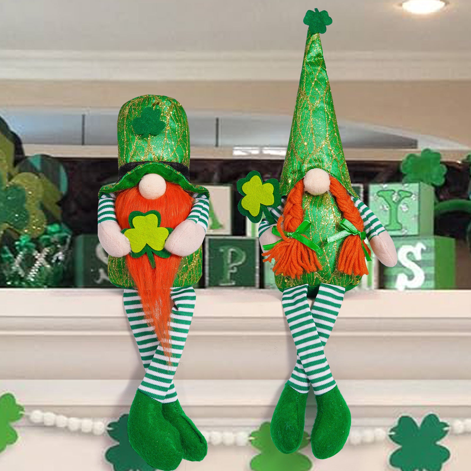 Irish Patrick's Day Decoration Green Little Doll Creative, St. Patrick's Day gnomes, Leprechaun gnomes, Shamrock gnomes, Green gnomes, Pot of gold gnomes, Lucky gnomes, Celtic gnomes, Irish gnomes, Rainbow gnomes, St. Patrick's Day decorations, Happy St. Patrick's Day gnomes, Clover gnomes, Beer gnomes,