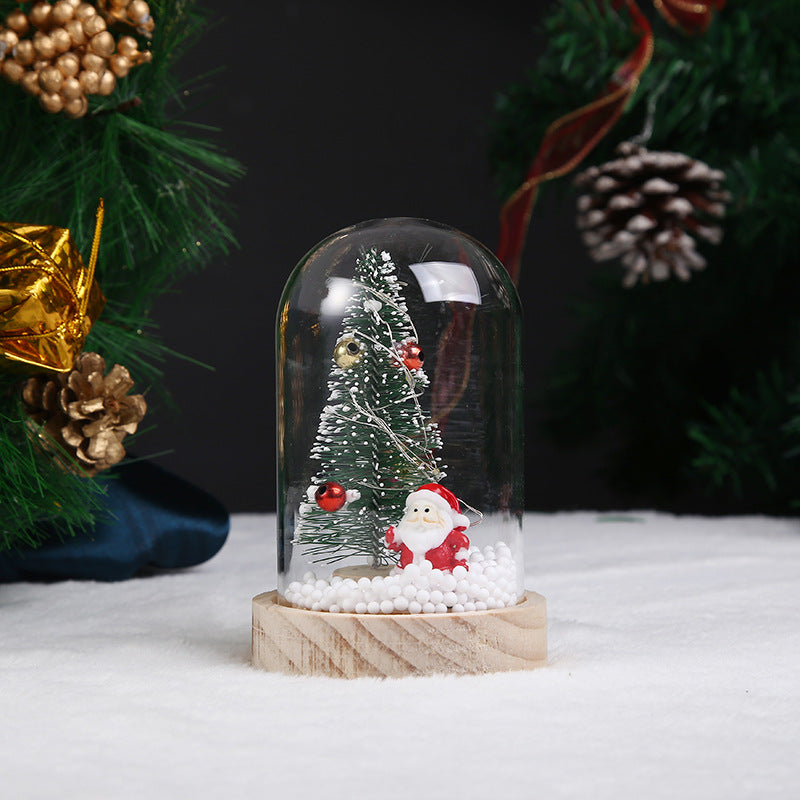 Mini Christmas Micro Landscape Wooden Glass