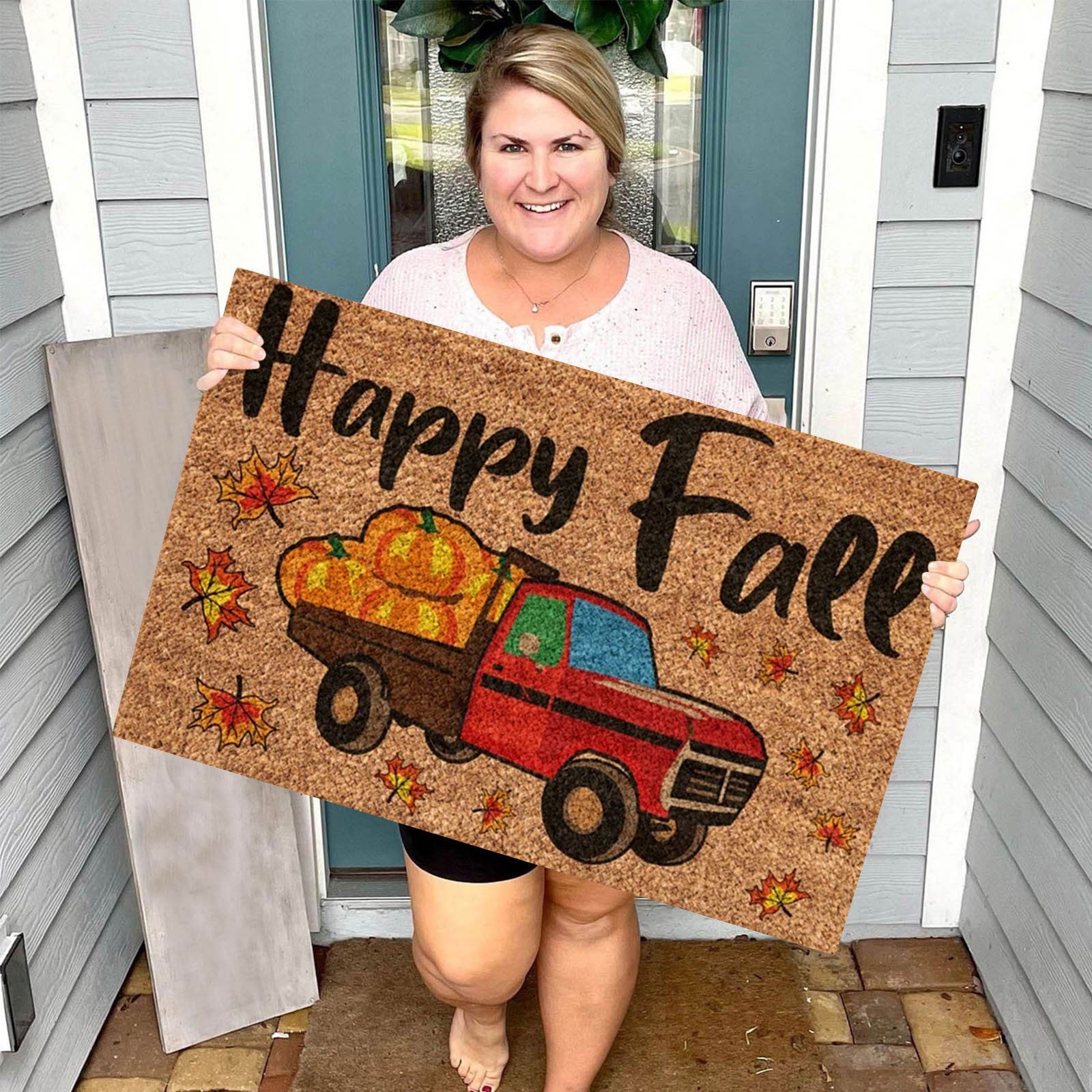 Home Fashion Personalized Pumpkin Door Mat