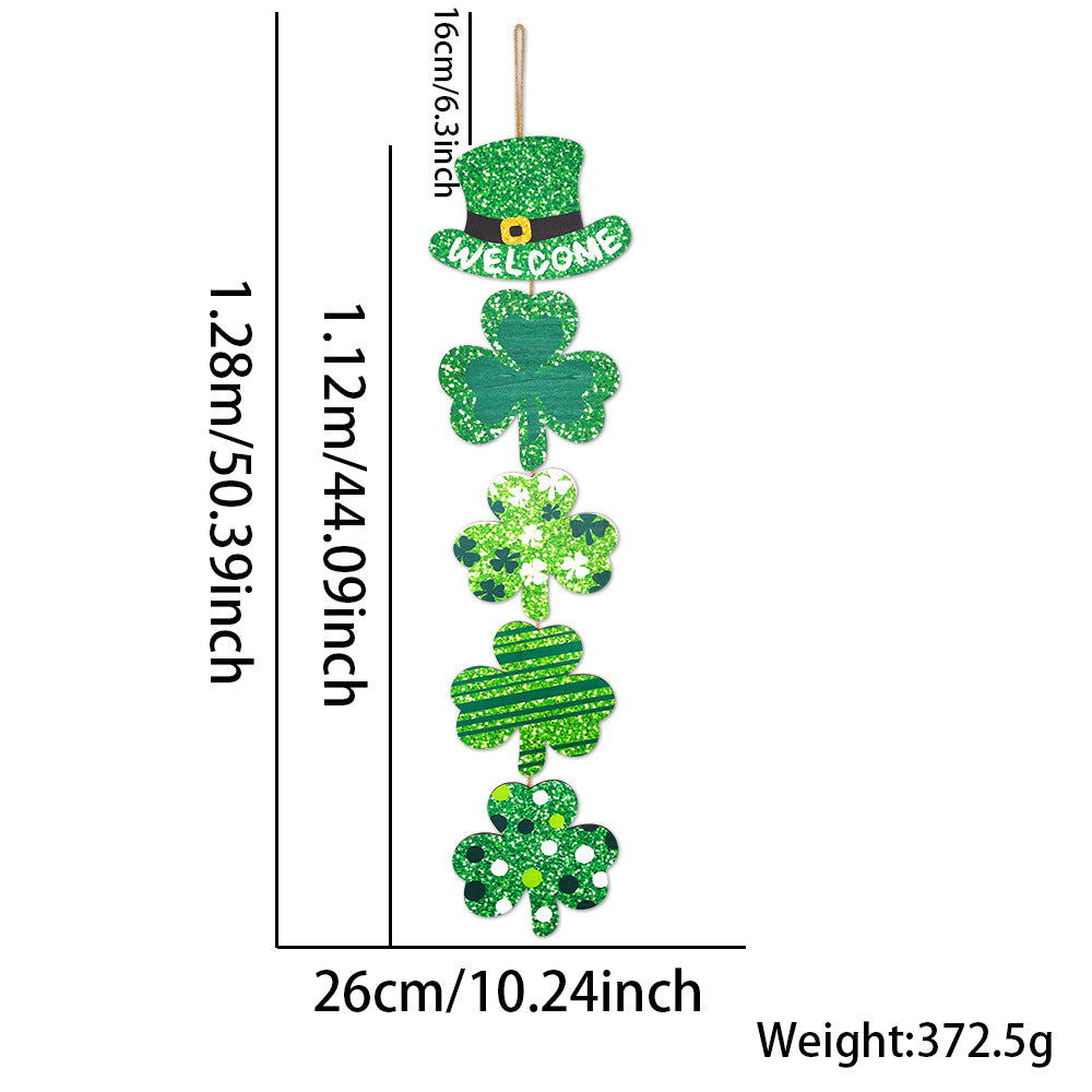 Irish Holiday Decorations Wooden Doorplate, Clover welcome doorplate, gold coin topper stand wooden board, hat boots Clover length door hanging, Clover hanging string length door hanging, Topper boots wooden board door hanging, st patrick's day decorations