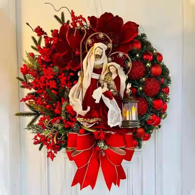 Christmas Holiday Decorations Jesus Door Hanging, christmas wreath, christmas garland christmas decoration outdoor items, 