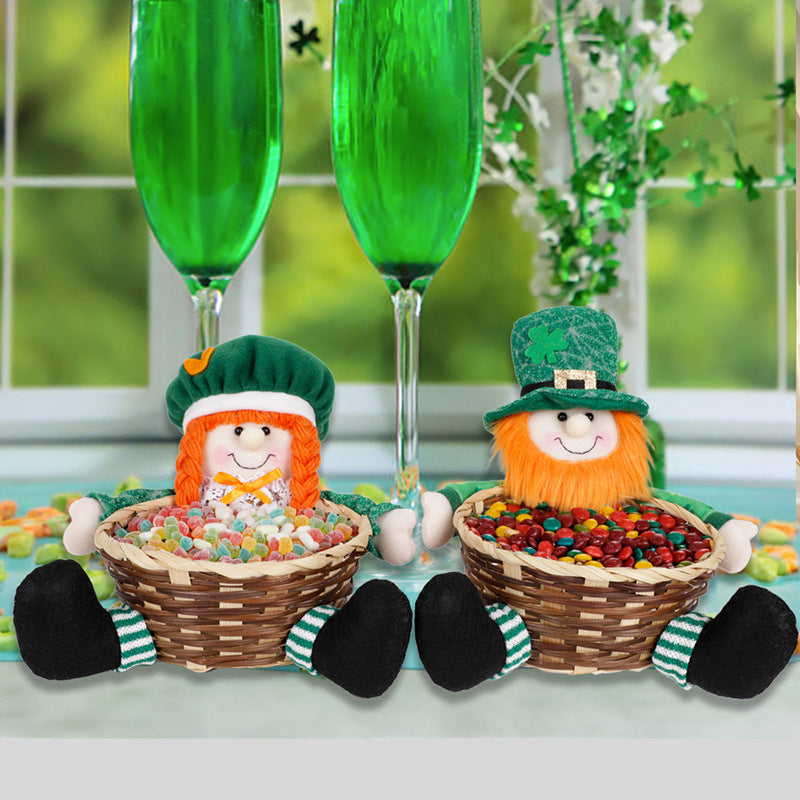 Irish St Patrick's Day Party Supplies Dwarf With Basket Doll Decoration, St. Patrick's Day gnomes, Leprechaun gnomes, Shamrock gnomes, Green gnomes, Pot of gold gnomes, Lucky gnomes, Celtic gnomes, Irish gnomes, Rainbow gnomes, St. Patrick's Day decorations, Happy St. Patrick's Day gnomes, Clover gnomes, Beer gnomes,