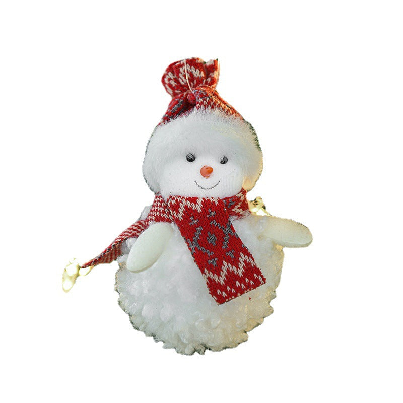 Christmas Tree Small Pendant Plush Red And White Scarf