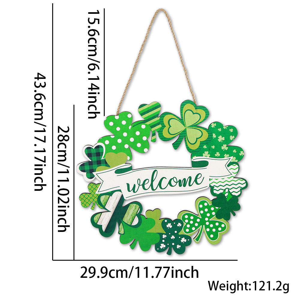 Irish Holiday Decorations Wooden Doorplate, Clover welcome doorplate, gold coin topper stand wooden board, hat boots Clover length door hanging, Clover hanging string length door hanging, Topper boots wooden board door hanging, st patrick's day decorations