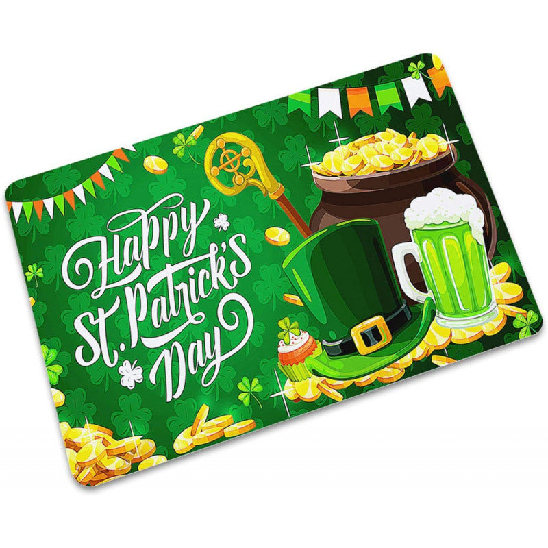 St Patrick's Day Door Entrance Decoration Non-slip Easy-care Foot Mat, st patricks day decorations, st patricks day decor, st patrick's day decorations, st patrick day decorations, Irish Décor, irish ornaments, Decognomes, St. Patrick's Day Party Supplies, St. Patrick's Day Decorations: Shamrock, Irish & Leprechaun