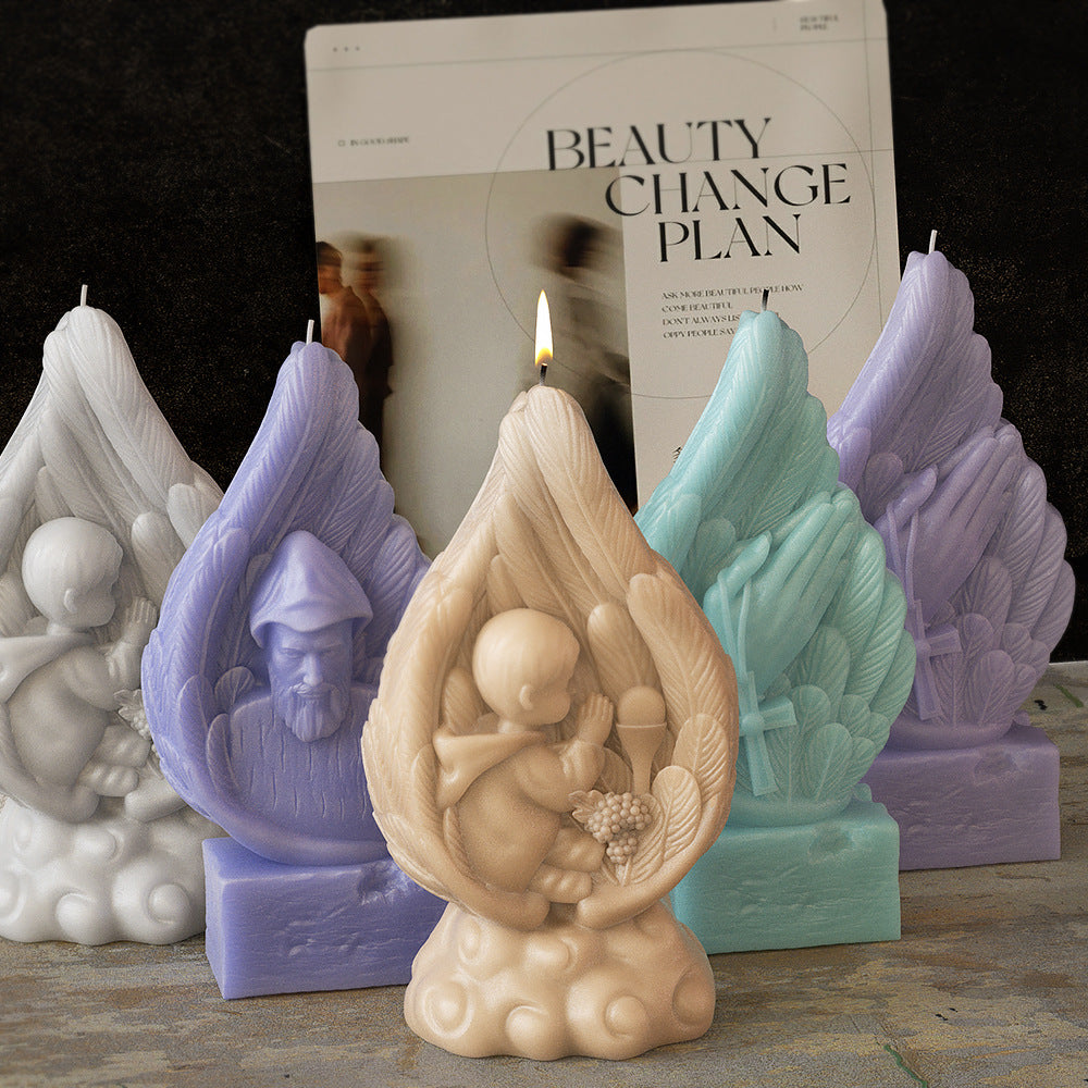 Angel Wings Candle Mould Prayer Jesus Wings Aroma Candle Silicone Mold