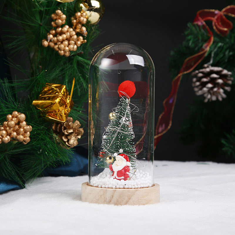 Mini Christmas Micro Landscape Wooden Glass