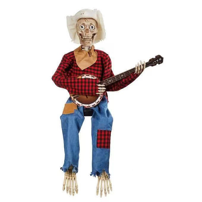 Halloween Banjo Skeleton Decoration, Halloween decorations items, Halloween costumes, Halloween masks, Halloween props, Halloween animatronics, Halloween inflatables, Halloween lights, Halloween fog machines, Halloween spider webs, Halloween lanterns, Halloween banners, Halloween streamers, Halloween tableware, Halloween centerpieces, Halloween party favors, Halloween yard stakes, Halloween tombstones, Halloween candles, Halloween wreaths, Halloween garlands
