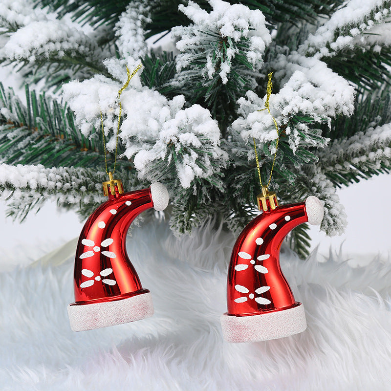 Christmas Decoration Plastic Christmas Stockings Crutch Pendant