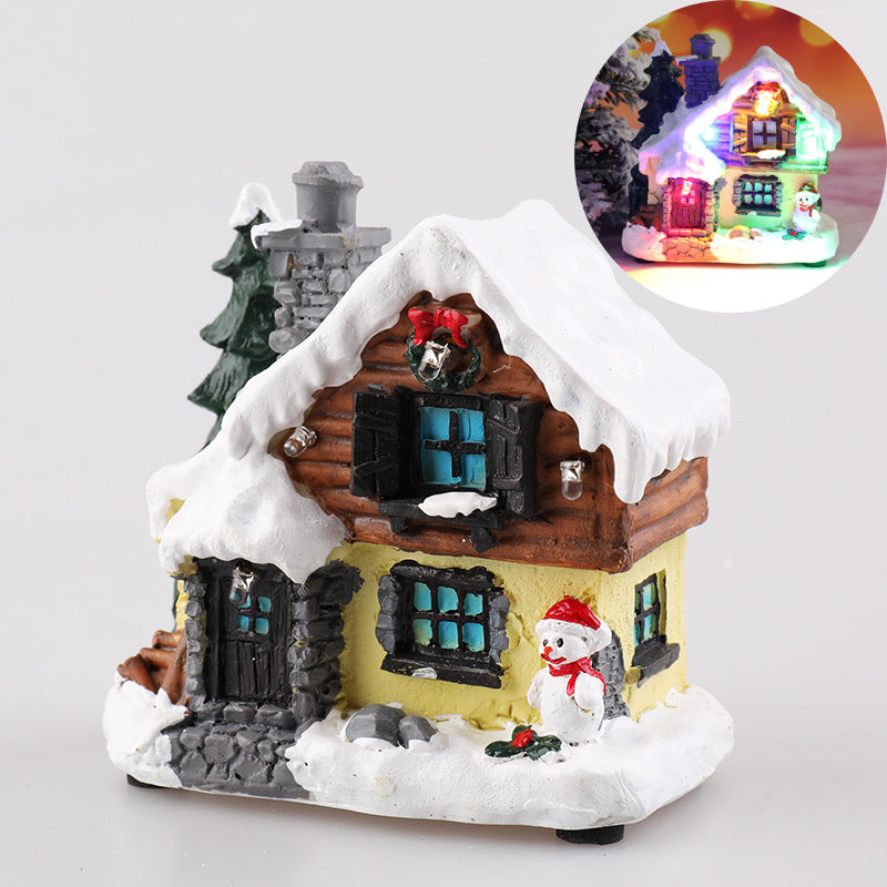 Christmas Decorations Resin Small House Micro Landscape Ornaments, christmas decoration ornaments, christmas decoration house, christmas samll house, christmas ornaments, holiday ornaments, 