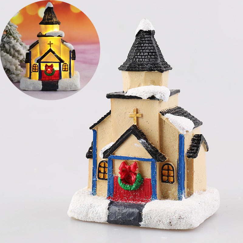 Christmas Decorations Resin Small House Micro Landscape Ornaments, christmas decoration ornaments, christmas decoration house, christmas samll house, christmas ornaments, holiday ornaments, 