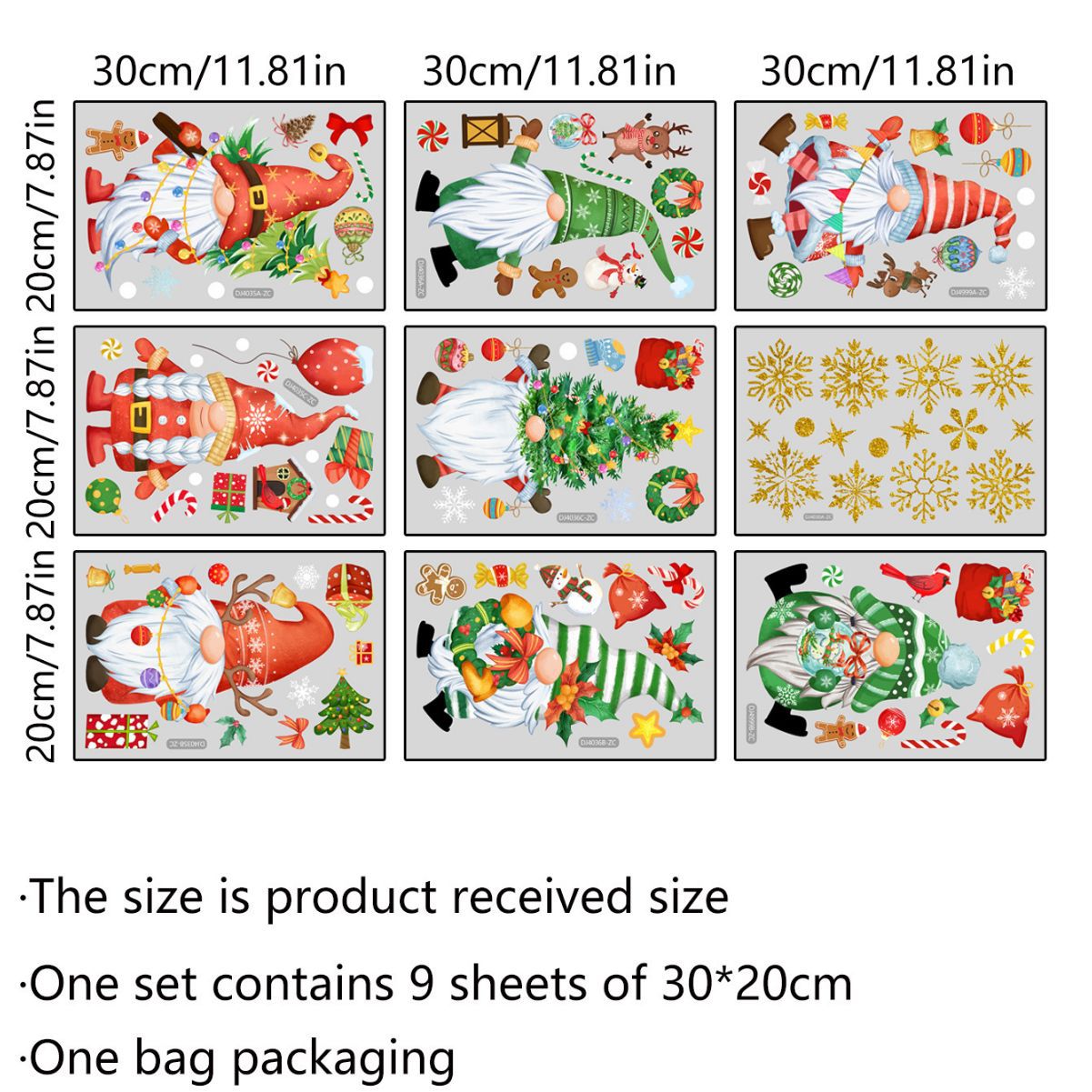Christmas Static Glass Paste Decorative Painting Stickers