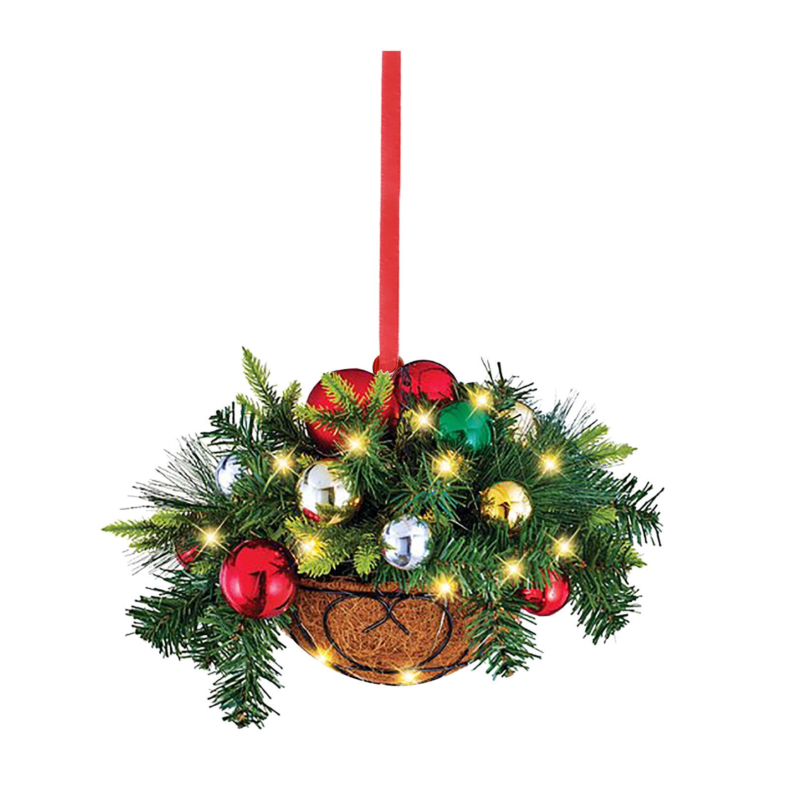 Home Christmas Tree Flower Basket Hanging Basket Shape Decorations Pendant