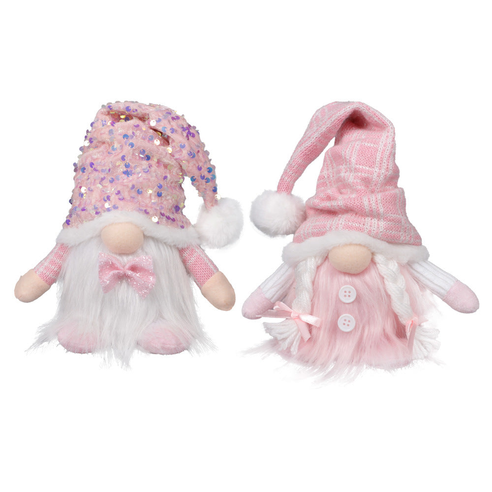 Christmas Doll Knitted Sequins Luminous Ornaments