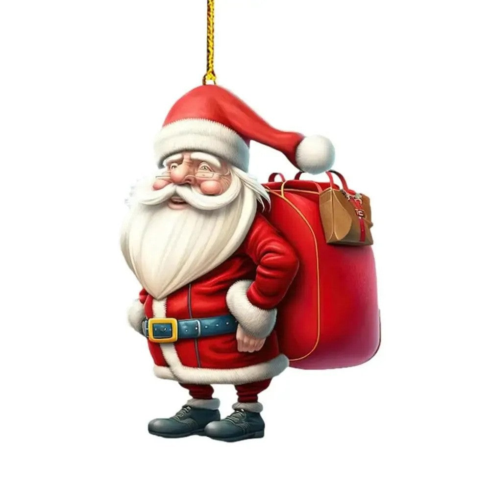 Christmas Tree Ornaments, christmas tree decoration, christmas tree santa decor ornaments, santa decoration pendant, Christmas Santa Claus Series Car Acrylic Pendant