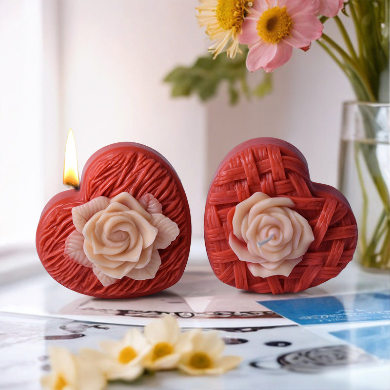 Woven Love Rose Aromatherapy Candle Mould