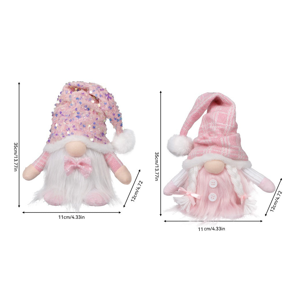 Christmas Doll Knitted Sequins Luminous Ornaments