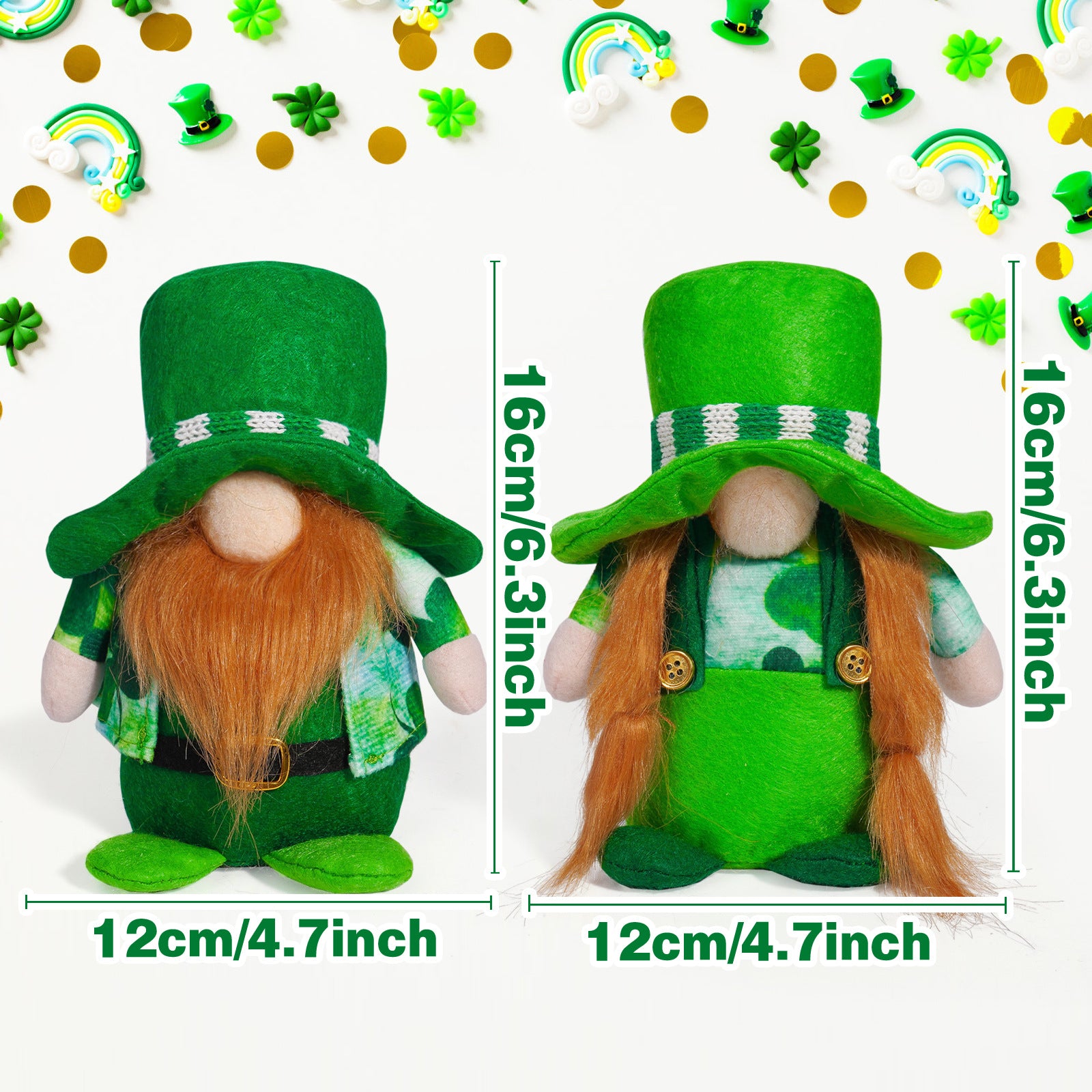 Green Little Decorations Faceless Doll Ornaments, St. Patrick's Day gnomes, Leprechaun gnomes, Shamrock gnomes, Green gnomes, Pot of gold gnomes, Lucky gnomes, Celtic gnomes, Irish gnomes, Rainbow gnomes, St. Patrick's Day decorations, Happy St. Patrick's Day gnomes, Clover gnomes, Beer gnomes,