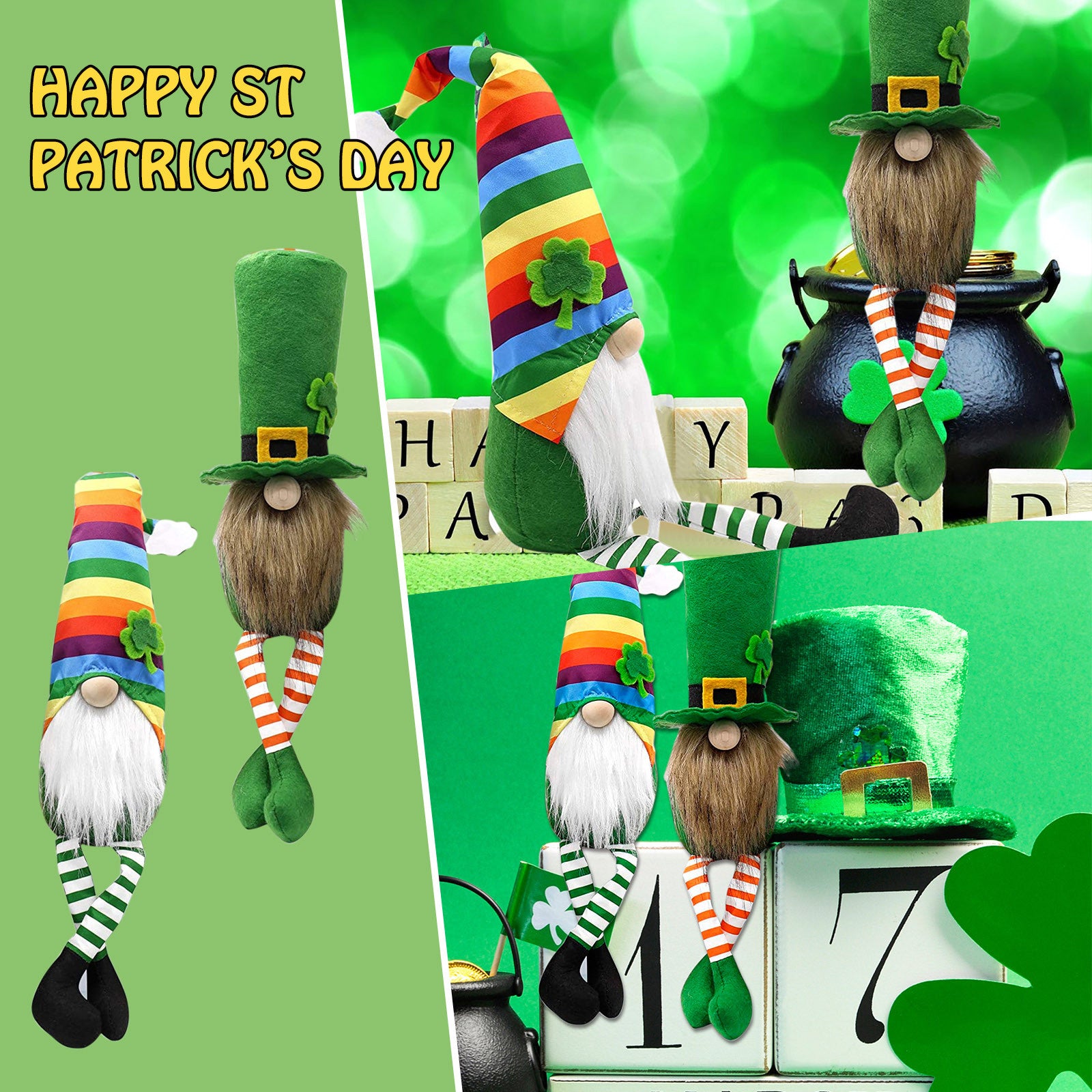 St Patrick's Day Gnomes Faceless Doll Dwarf Plush Decorations, St. Patrick's Day gnomes, Leprechaun gnomes, Shamrock gnomes, Green gnomes, Pot of gold gnomes, Lucky gnomes, Celtic gnomes, Irish gnomes, Rainbow gnomes, St. Patrick's Day decorations, Happy St. Patrick's Day gnomes, Clover gnomes, Beer gnomes,