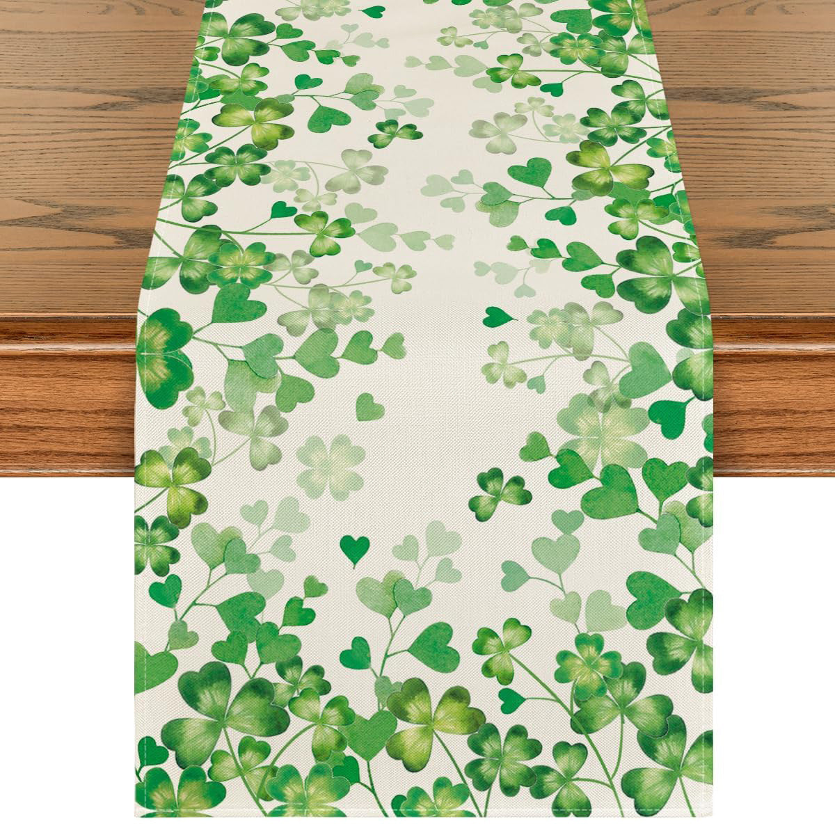 St Patrick Table Runner Lucky Four-Leaf Clover Printed Tablecloth, st patricks day decorations, st patricks day decor, st patrick's day decorations, st patrick day decorations, Irish Décor, irish ornaments, Decognomes, St. Patrick's Day Party Supplies, St. Patrick's Day Decorations: Shamrock, Irish & Leprechaun