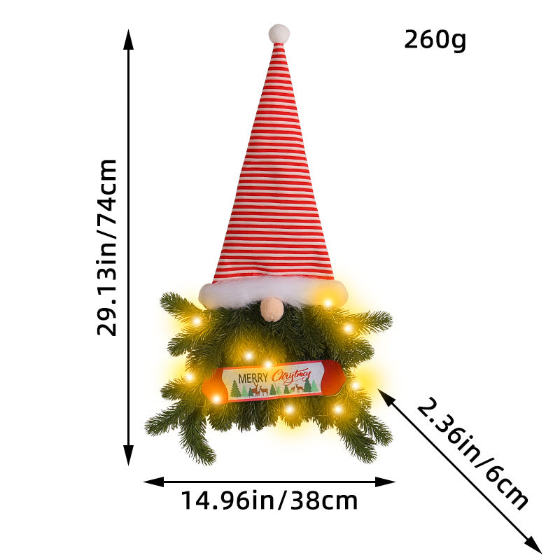 Glowing Christmas Wreath Upside Down Tree Stripes A Tall Hat