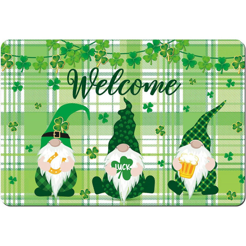 St Patrick's Day Door Entrance Decoration Non-slip Easy-care Foot Mat, st patricks day decorations, st patricks day decor, st patrick's day decorations, st patrick day decorations, Irish Décor, irish ornaments, Decognomes, St. Patrick's Day Party Supplies, St. Patrick's Day Decorations: Shamrock, Irish & Leprechaun