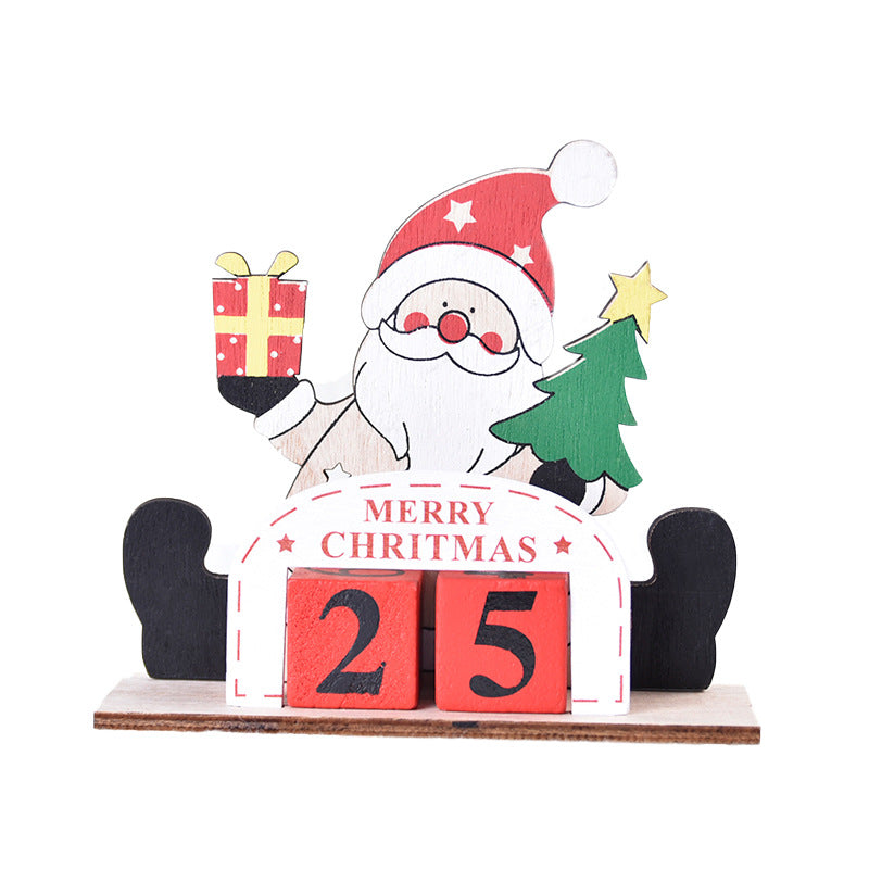 Christmas Painted Wooden Creative DIY Calendar Assembly Gift Decoration Ornaments