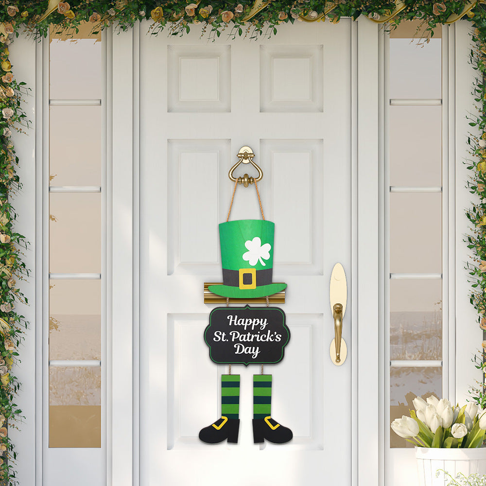 Irish Holiday Decorations Wooden Doorplate, Clover welcome doorplate, gold coin topper stand wooden board, hat boots Clover length door hanging, Clover hanging string length door hanging, Topper boots wooden board door hanging, st patrick's day decorations