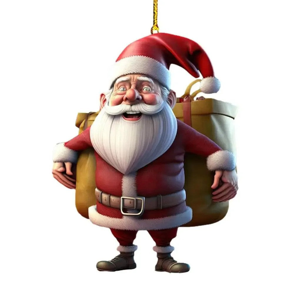 Christmas Tree Ornaments, christmas tree decoration, christmas tree santa decor ornaments, santa decoration pendant, Christmas Santa Claus Series Car Acrylic Pendant