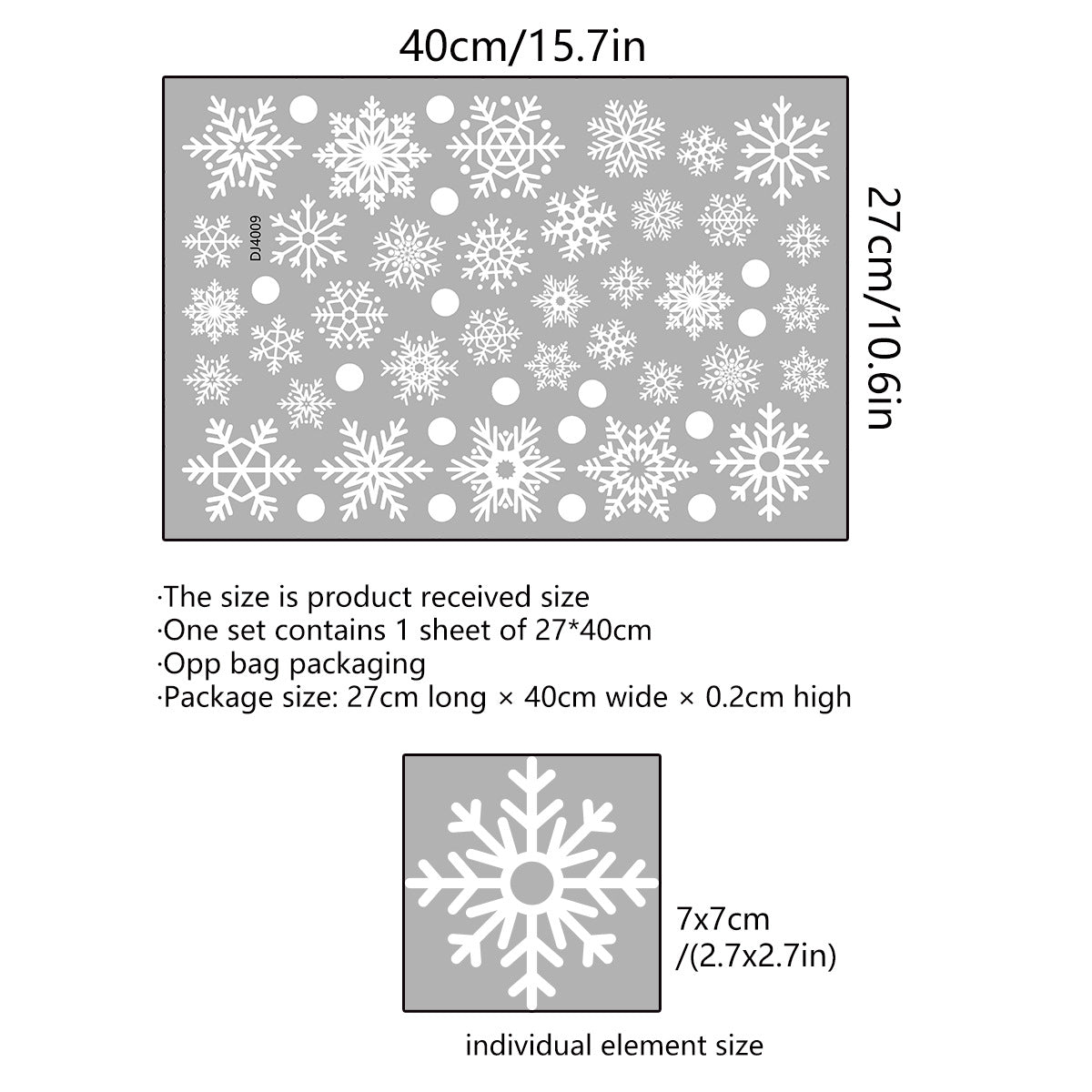 White Snowflake Christmas Wall Sticker