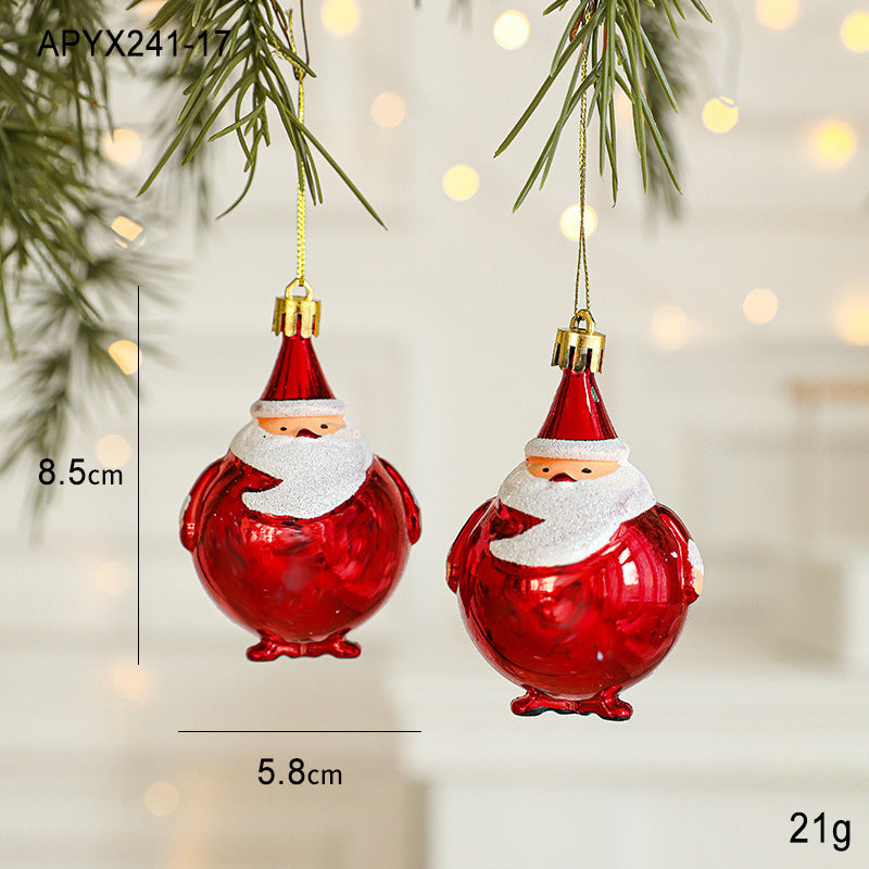 Christmas New Decorations Santa Claus Donut Camera Owl Red Shaped Decorative Small Pendant